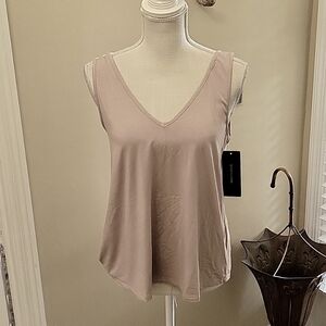 Be Cool Nude V Neck Wide Strap Tank Top Bamboo Modal Spandex Stretch Small New …